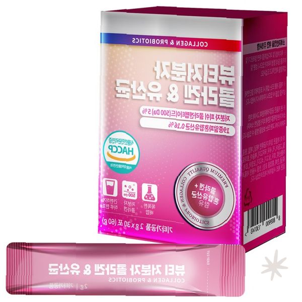 저분자 피쉬 콜라겐 펩타이드 유산균 분말 스틱 2g 30포 여성 <b>피부</b> 장 케어  1개  60g