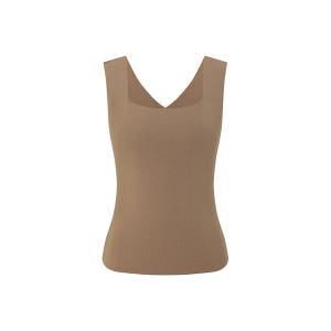 [더틸버리] 스퀘어넥 슬리브리스 니트 (BEIGE) TS4N1PO521