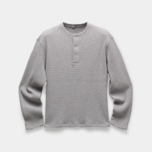 [쿠어] 와플 헨리 넥 롱 슬리브 티셔츠 (그레이) CXF4JS04K-GRY