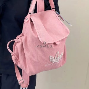 아디다스 오리지널 우먼스 펄 비즈 백팩 배낭 가방 핑크 KW1271