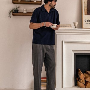 (M-4XL)캐스단 반팔카라니트[GYCD]