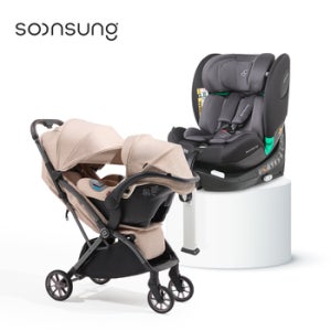 순성 올인원SET 코니 휴대용 유모차+우노 i-size 회전형+캐리 바구니 카시트