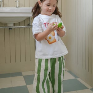 [Pre-order] 세온 스트라이프 바지 포레스트 그린