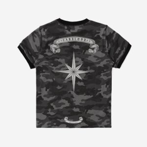 [배드블러드] 코스모 리플렉티브 링거 티셔츠 - 블랙카모 w-tee25-094