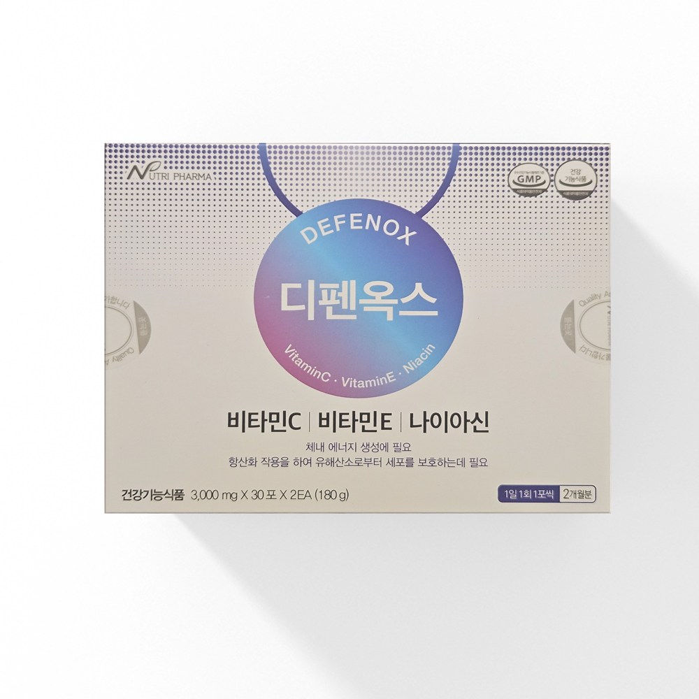 <b>뉴트리파마</b> 디펜옥스 비타민c 비타민e 나이아신 3 000mg x 30포 x 2ea  1박스  180g