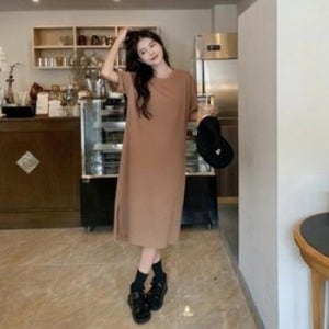 착용감 루즈핏 데일리룩 여름휴가 여름 롱원피스 반팔 시원한