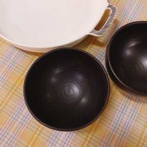 동글 블랙 막걸리잔 / 밥공기, 흙만지는 그릇가게