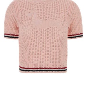 톰브라운 26SS  코튼 포인텔레 스티치 헥터 RWB 티 FKA511A Y3062 642 LIGHT PINK DOM