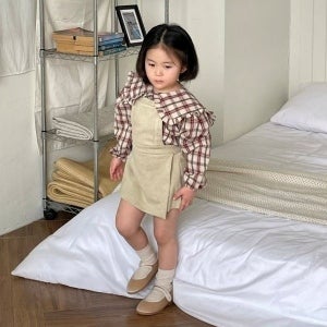 OH 체크프릴카라블라우스, 보세유아복 8세여아옷 유아동의류 어린이집등원룩 오호