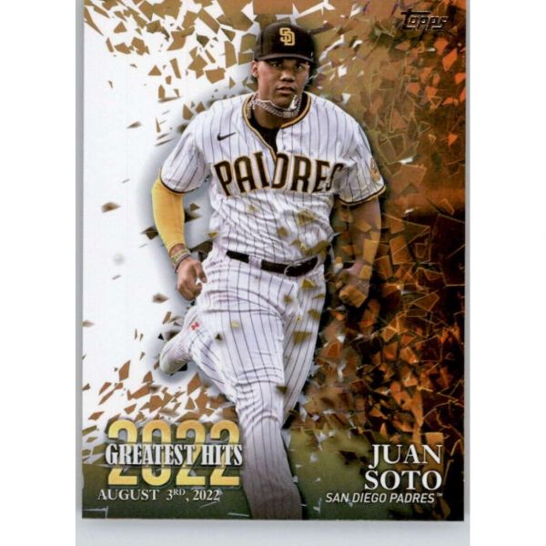 2023년 탑스 2022 최고의 안타 22GH24 후안 소토 샌디에이고 파드리스 공식 MLB 야구 카드 원시NM 이상 상태