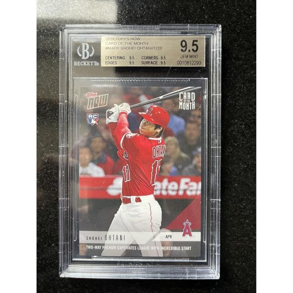 2018년 4월 이달의 탑스 카드 오타니 쇼헤이 루키 Rc Bgs 9.5 젬 민트 야구 슬랩드