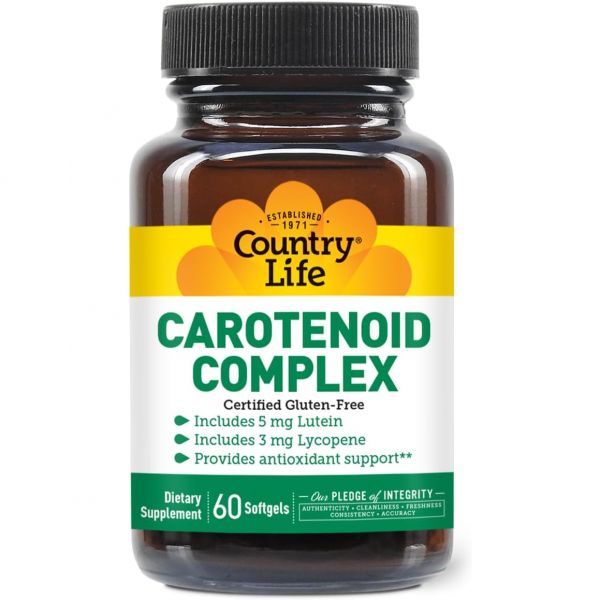 <b>Country Life</b> Carotenoid Complex with Lutein Lycopene and <b>Astaxanthin</b> 60 Softgels Antioxidant Su  Cou