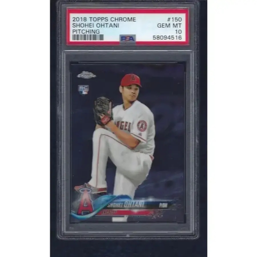 PSA 10 2018 오타니 쇼헤이 탑스 크롬 루키 카드 피칭 150 등급 젬 민트 앵글 슈퍼스타 MVP 레어