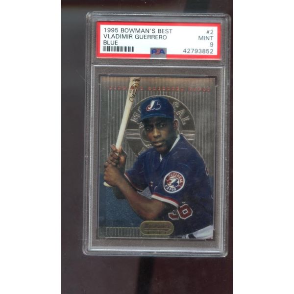 1995년 탑스 보우먼 최고의 블루 2 블라디미르 게레로 루키 RC PSA 9등급 야구 카드 MLB 몬트리올 엑스포스  1995년 탑스 보우먼 최고의 블루 2 블라디미르 게레