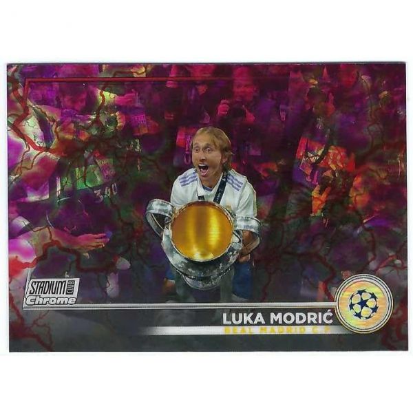 루카 모드리치 202223 탑스 스타디움 클럽 크롬 UEFA 대회 축구 37 핑크 레드 전하 굴절기 평행 카드 크로아티아 레알 마드리드 CF  루카 모드리치 202223 탑스 스타