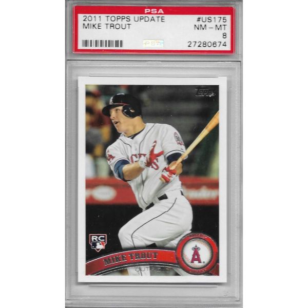 2011년 탑스 업데이트 마이크 트라웃 루키 카드 175 PSA 8 NMMT  2011년 탑스 업데이트 마이크 트라웃 루키 카드 17