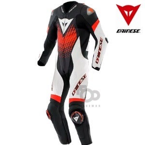 다이네즈슈트LAGUNA SECA 6 PERF.LEATHER SUIT- black/white/red fluo -