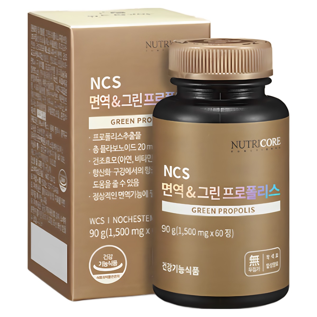 뉴트리코어 NCS 면역엔 그린 프로폴리스 60정, 1개