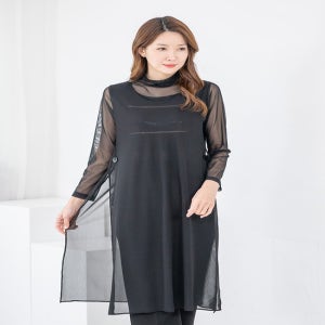 (모슬린) 엄마옷 롱조끼 라운드 603FGH127 마담/중년여성/빅사이즈/50대/60대