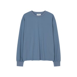 [비자비] LONG SLEEVED TEE SHIRT IN COTTON DOUBLE JERSEY GAUSE (BLUE) 262-2404-50