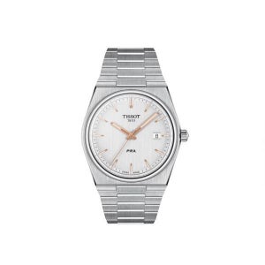 티쏘 PRX 40mm 쿼츠 스틸 로즈 골드 실버 시계 117555 154335319