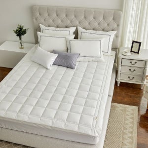 [롯데백화점] 로라애슐리 스틸 사각 누비 고밀도 면 패드 화이트 (K) 180*220 LE1221366484