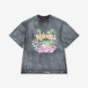 [웰던] 더티 페인팅 반소매 티셔츠 - 차콜 / WDTT126777UCH WDTT126777UCHSS26