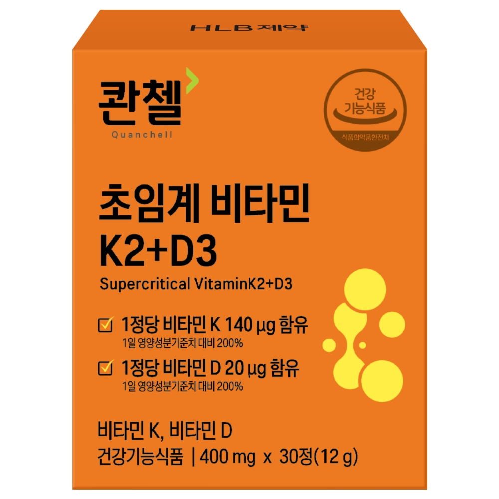 콴첼 초임계 비타민 K2 + D3 400mg x 30정, 5개