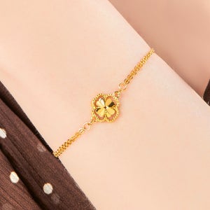 러브넛 순금(3.75g) 1돈 더블 블리스 행운 네잎클로버 팔찌BG-1148