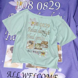 스컬프터 Healing Off-Shoulder Tee Baby Blue