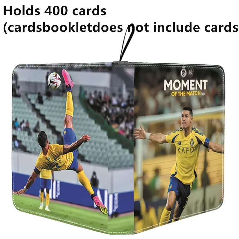 400/900장 축구 스타 호날두 메시 음바페 카드 앨범 북 폴더 4/9 TCG 카드 슬롯 컬렉션 지퍼 카드 바인더  02 G-hold 400 cards