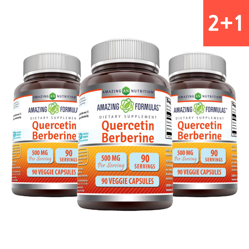 3통 어메이징뉴트리션 베르베린 <b>퀘르세틴 500mg</b> 90캡슐