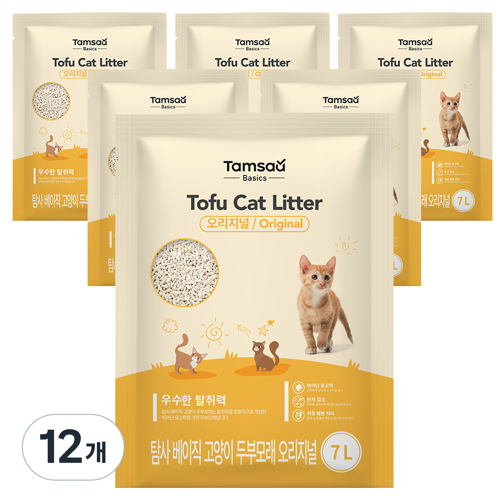 탐사 베이직 프리미엄 고양이 두부모래 오리지널향 7L 12개