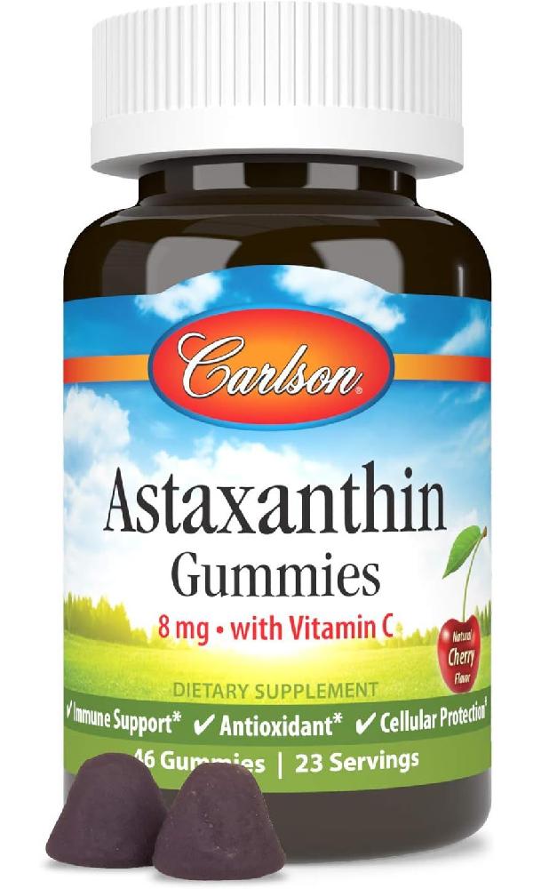 Carlson (칼슨) 비타민C 함유 발효 <b>아스타잔틴 구미</b>젤리 천연 체리맛 베지 90개
