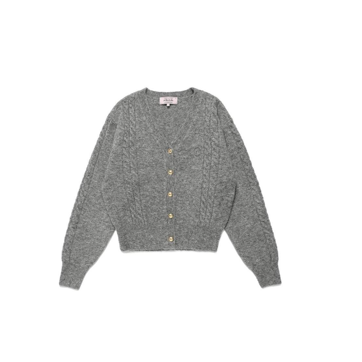 로라로라 여성용 CABLE LINE V NECK CARDIGAN 그레이 FREE