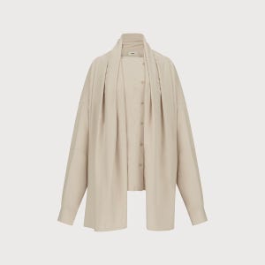 [에토스] SCARF COLLAR BLOUSE (IVORY)