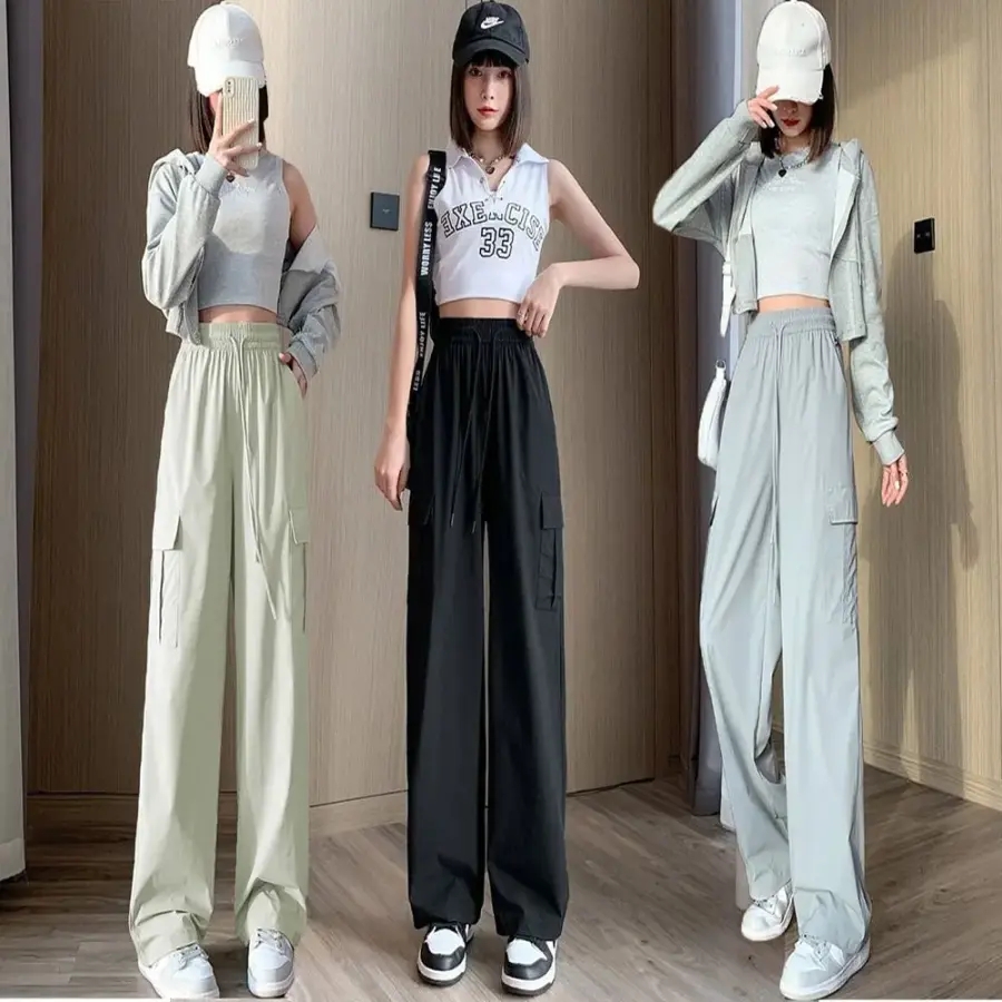 <b>여성</b> 밴딩 편한 카고바지 바스락 포켓 와이드팬츠 <b>kMC</b>1+7Evo