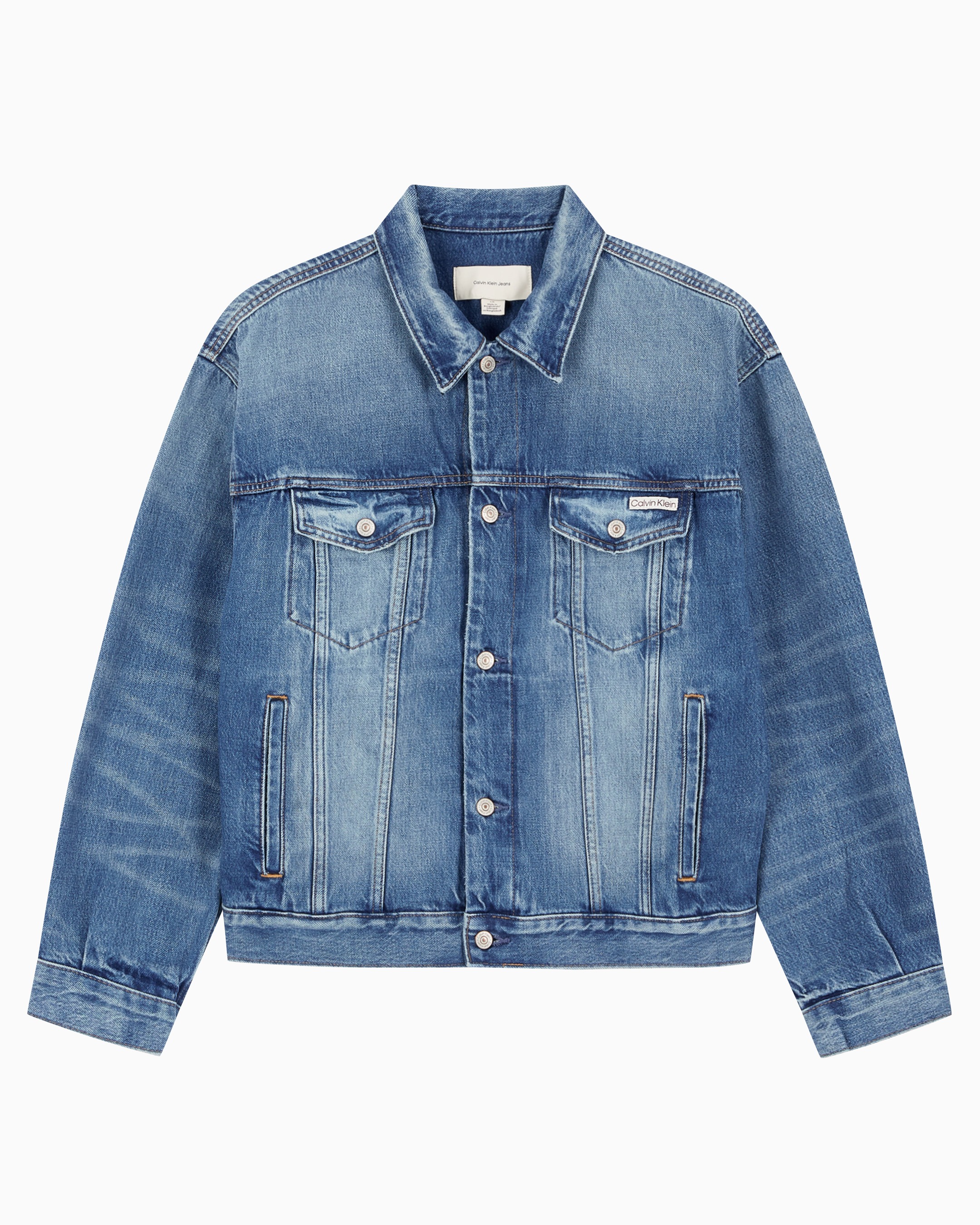 Calvin Klein Jeans 레귤러핏 미드블루 워시 데님 자켓 PNT159 CMY558