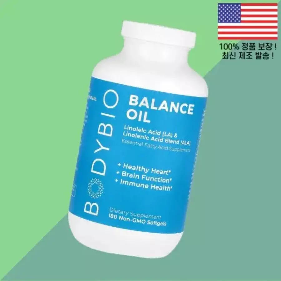 바디바이오 밸런스 오일 <b>리놀레산 LA</b> 리놀렌산 믹스물 ALA 180 소프트젤 캡슐 BodyBio Balance Oil Linolei