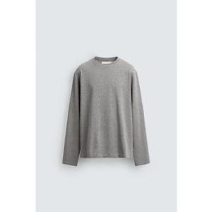 자라 베이직 미디엄웨이트 코튼 긴팔 티셔츠 / 4092/442/803 GREY MARL