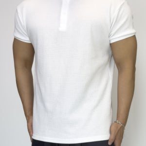 [파시엔시아] 머슬핏 와플 헨리넥 반팔 WHITE PN26SS005WH