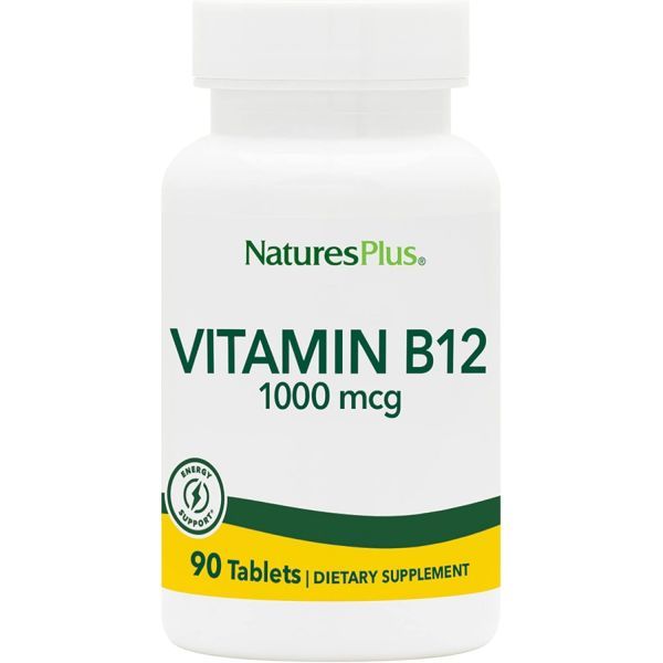 <b>NaturesPlus</b> Vitamin B12 Methylcobalamin - 1000 mcg 90 Vegetarian Tablets - High Potency Red Blood  1