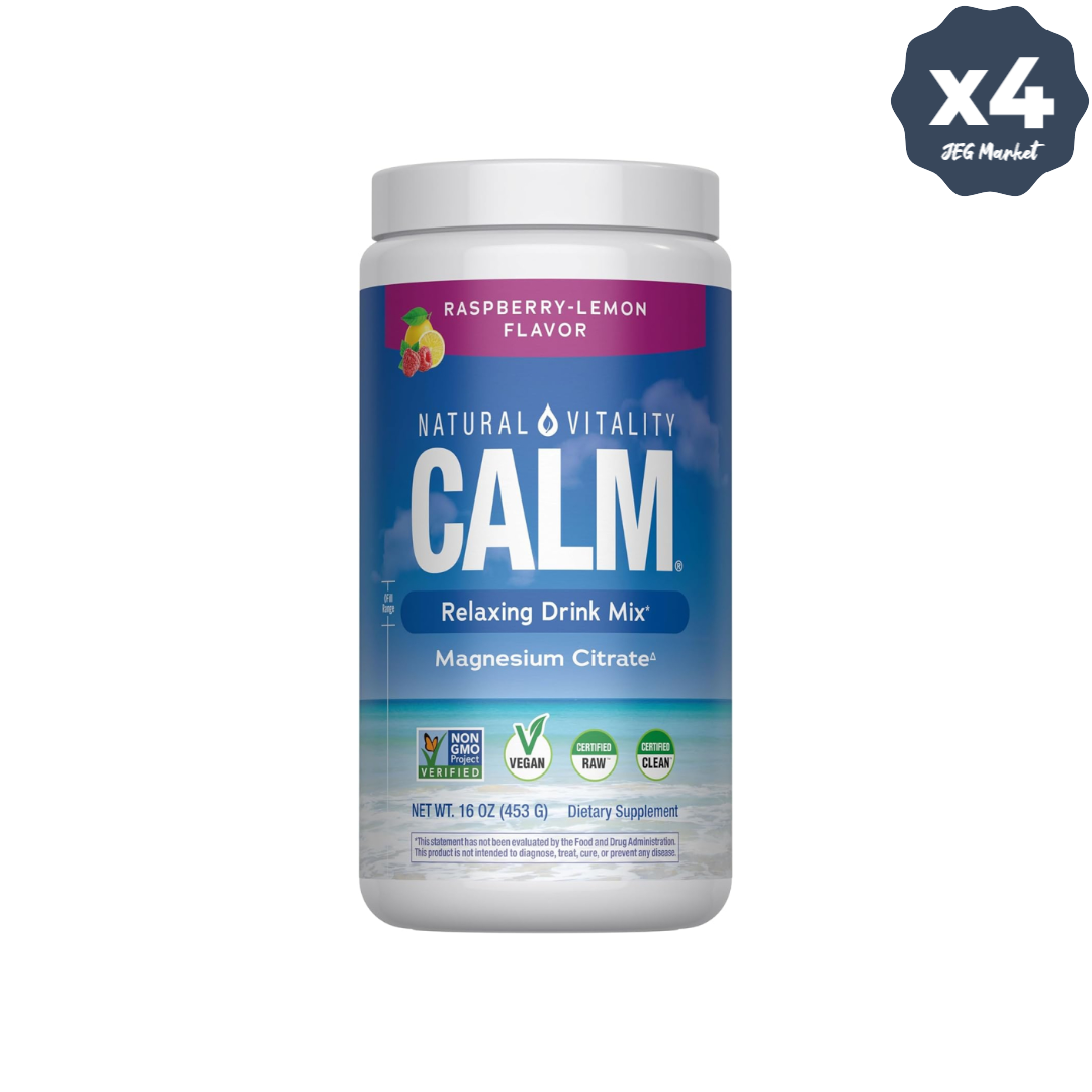 내추럴 바이탈리티 칼 마그네슘 파우더 라즈베리 <b>레몬 453g</b> x 4