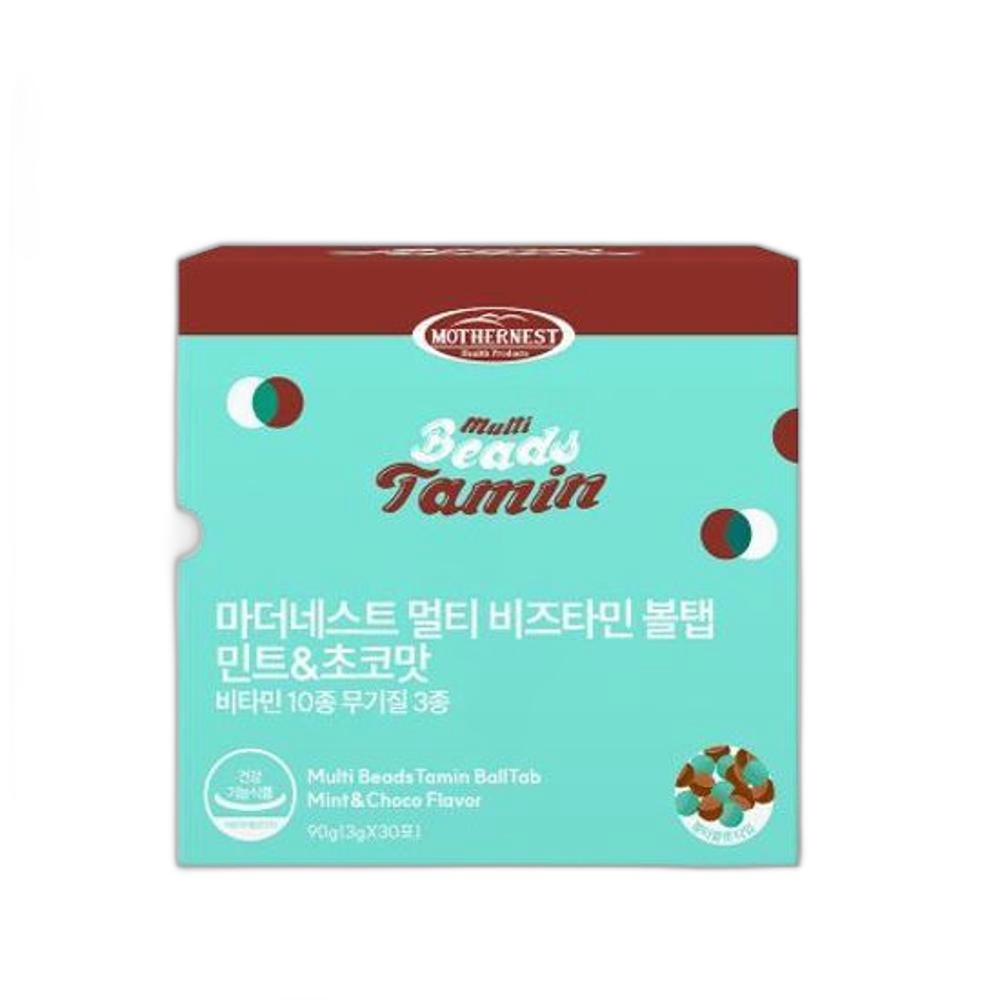 <b>마더네스트</b> 멀티 비즈타민 볼탭 민트 초코맛 3g x 30포, 1개