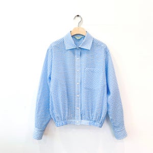 [빅 허그 클럽] Gingham Seersucker Shirt - Sky Blue