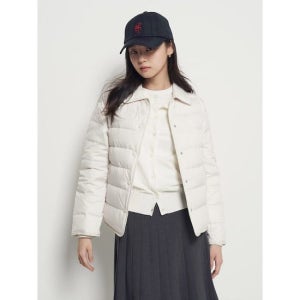 [빈폴레이디스] 폴리칼라 경량 다운 쇼트 재킷  아이보리 (BF5X38P010)