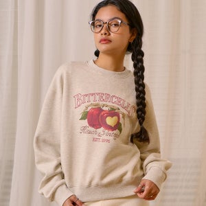 [비터셀즈] [쭈리ver추가] Red Apple Sweat Shirt-Oatmeal