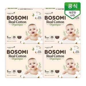 보솜이  리얼코튼 오가니크 팬티 기저귀 5단계(1318kg) 특대형 26개입 x 4팩_684265