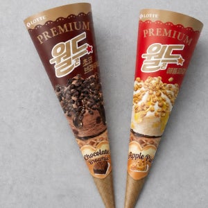[롯데웰푸드] Premium 월드콘 애플파이 160mL