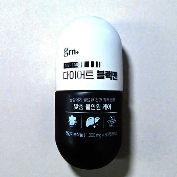 <b>GRN</b> 다이어트 블랙맨 검정이 맞춤 올인원 케어 남자 60정 1개 537553